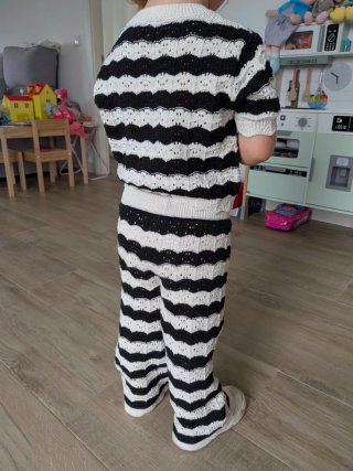 Conjunto niña rayas blanco y negro