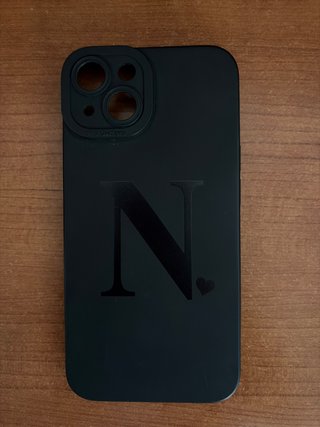 Funda iPhone 14 Negra con Inicial N