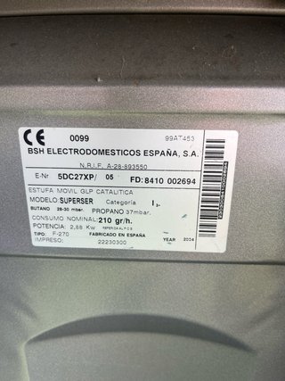 Estufa de gas Helius Superser