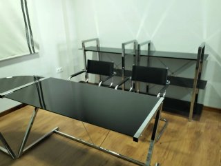 Lote Muebles Oficina Cristal y Cromado