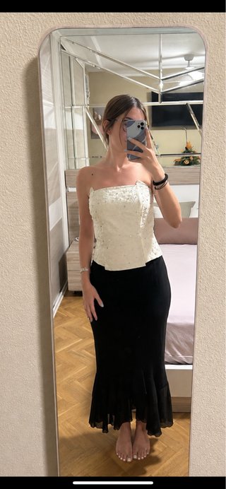Conjunto fiesta boda blanco y negro talla XL