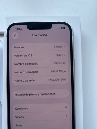 iPhone 14 bianco 100% batteria sana