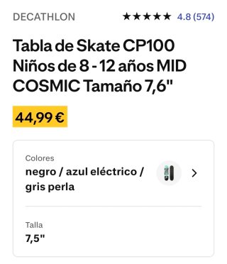 Tabla Skate Niños 8-12 Años MID COSMIC