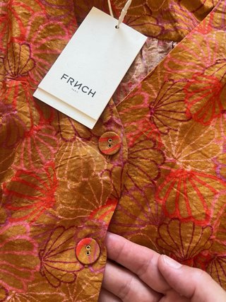 Vestido FRNCH estampado naranja y rosa