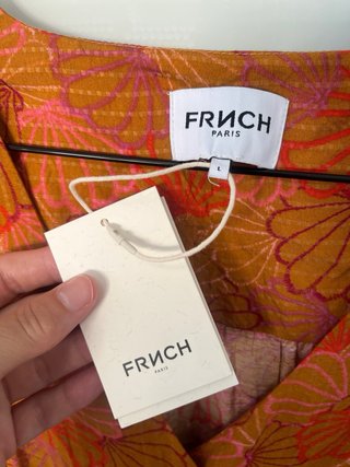 Vestido FRNCH estampado naranja y rosa