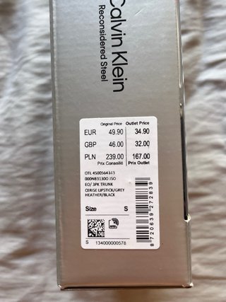 Calvin Klein 3 Trunk Algodón Talla S