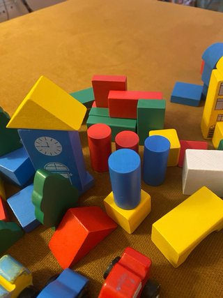 Bloques de construcción de madera para ciudad