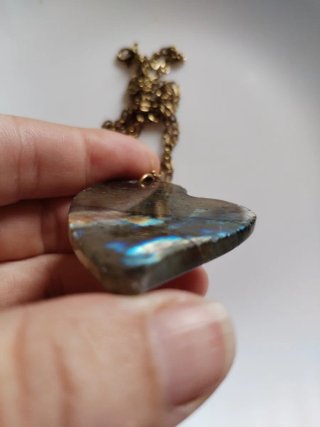 Collana cuore di labradorite grande