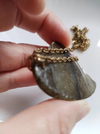 Collana cuore di labradorite grande