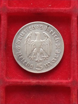 Germania 5 Marchi Argento 1935 E/J Terzo Reich.