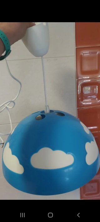 Lámpara infantil juvenil Led azul con nubes