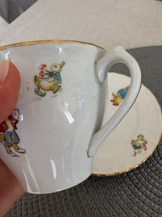Taza y plato Pontesa España porcelana