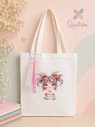 Bolso Tote Personalizado Niña Dibujo