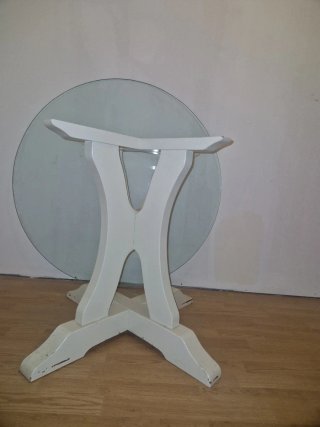 Mesa redonda madera y cristal