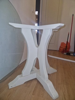 Mesa redonda madera y cristal