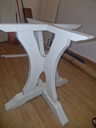 Mesa redonda madera y cristal