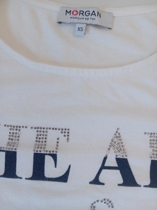 Camiseta Morgan Blanca Talla XS TEJIDO ELÁSTICO