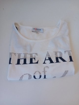 Camiseta Morgan Blanca Talla XS TEJIDO ELÁSTICO