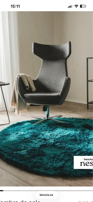 Alfombra Benuta Redonda Teal 160cm