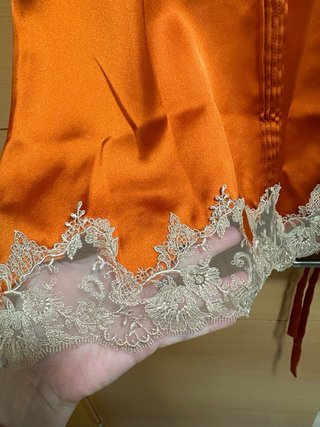 Top Zara Naranja Encaje
