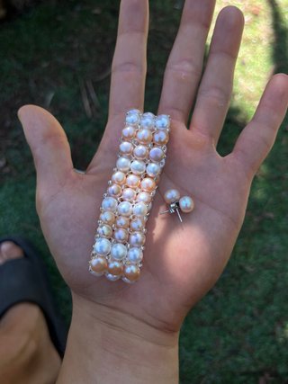 PERLAS REALES agua dulce (Pulsera y pendientes)
