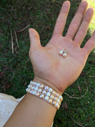 PERLAS REALES agua dulce (Pulsera y pendientes)
