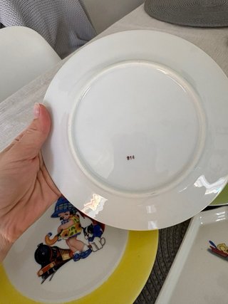 Set vajilla infantil vintage platos, taza, bandeja