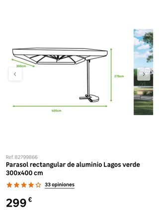 Ombrellone rettangolare in alluminio