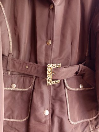 Giacca donna marrone con cintura