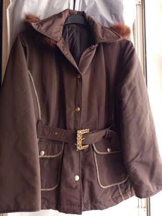 Giacca donna marrone con cintura