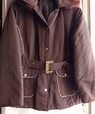Giacca donna marrone con cintura