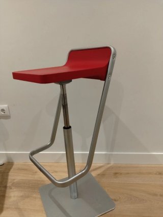 Taburete Alto Rojo y Plateado