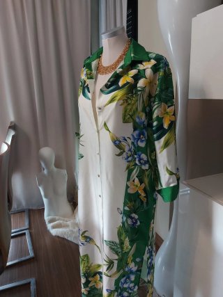 Vestido largo estampado floral Zara Talla S