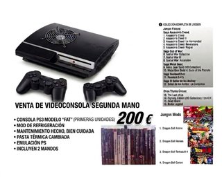 Consola PlayStation 3 con 2 mandos y juegos