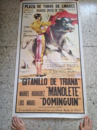 Cartel Toros Linares 1947 Manolete