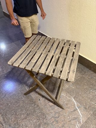 Mesa jardín, plegable marrón oscuro, 60×62 cm