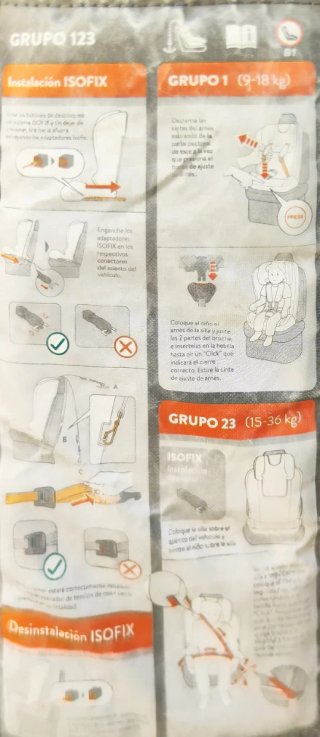 Silla coche Isofix Grupo 1-2-3 Roja