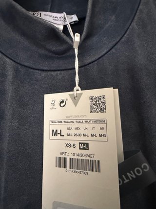 Vestido Zara efecto lavado elástico Talla M