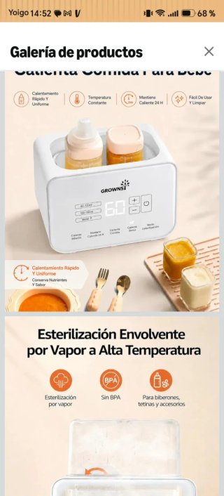 Grownsy Calienta Biberones Doble Bebé 9 en 1