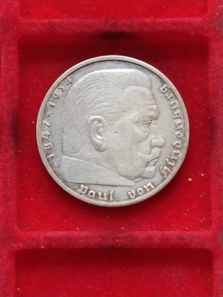 Germania Terzo Reich 5 Marchi Argento 1936 A/F.