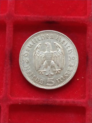 Germania Terzo Reich 5 Marchi Argento 1936 A/F.