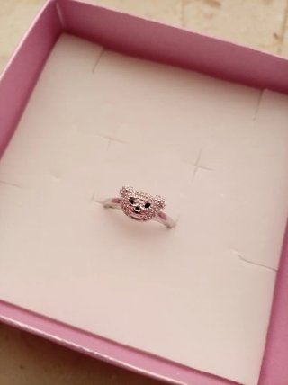 Anello Orsetto Argentato Regolabile