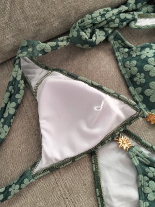 Bikini verde floral talla M