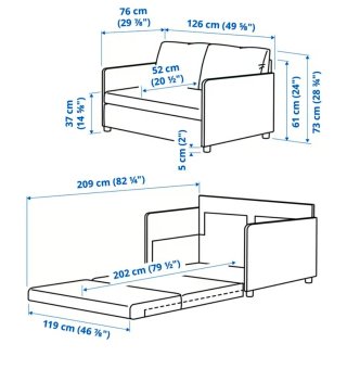 Sofá cama IKEA FRIDHULT amarillo