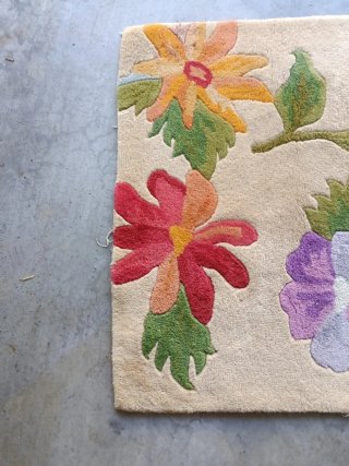 Alfombra de tela con flores 158*91'5