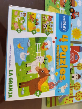 Pack 4 Puzzles infantil granja animales