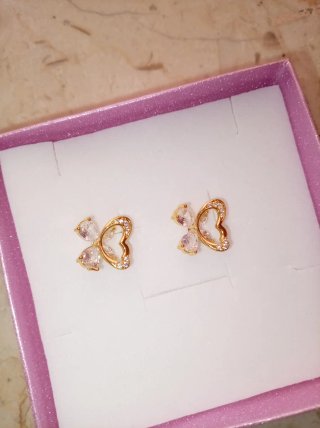 Orecchini farfalla oro e rosa