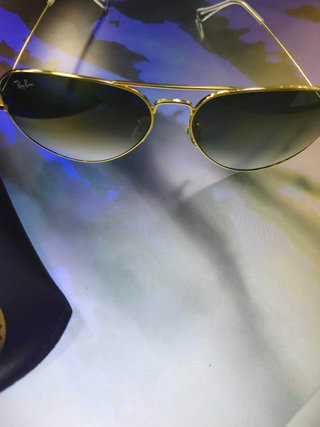 Gafas Ray-Ban Doradas Aviator Verdes Nuevas