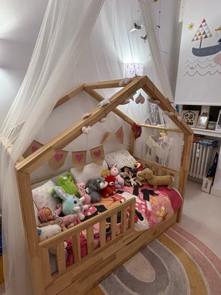 Cama Montessori Cabaña Infantil Madera