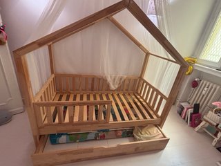 Cama Montessori Cabaña Infantil Madera